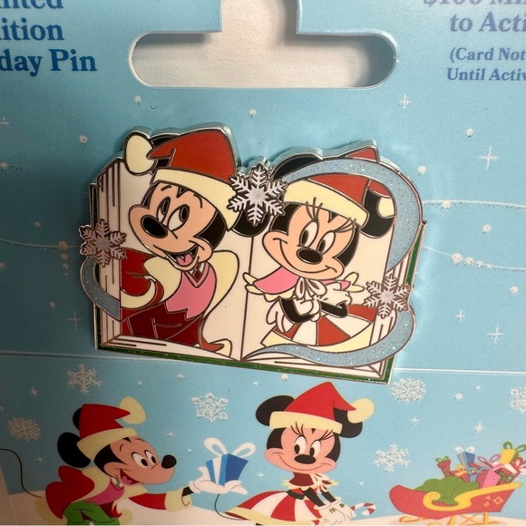 NWT. Disney Pin + Gift Card With Pin - Holiday 2023 Mickey And Minnie. LE 4000 - Picture 6 of 10